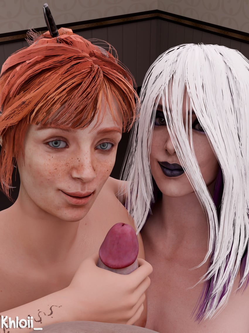 3d 3d_(artwork) artist_logo artist_name artist_request artist_self-insert artist_signature artist_upload blender blender_(artwork) blender_(software) blender_cycles blender_eevee brown_eyes dbd dead_by_daylight dick female female/female female_focus female_human grinning grinning_at_viewer handjob happy happy_female horror horror_(theme) khloii_ male/female male_pov mikaela_reid naked naked_female nude nude_female penis penis_grab pov pov_crotch pov_eye_contact pov_male realchloesfm red_hair render rendered sable_ward self_upload smiling smiling_at_viewer threesome twitter_link twitter_username two_girls video_game video_game_character video_games white_hair women