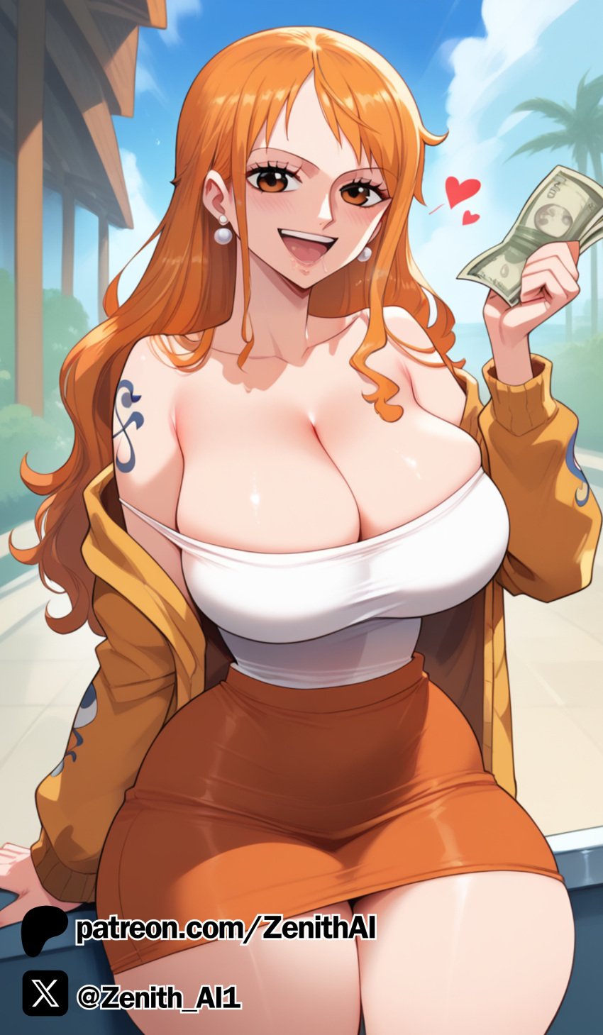 ai_generated female female_only nami nami_(one_piece) one_piece zenithai