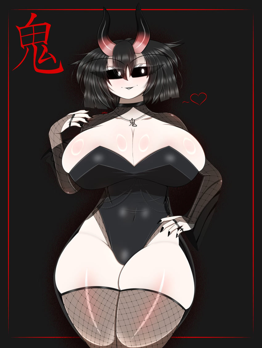 1girls 4k armwear big_breasts black_hair black_lipstick black_nail_polish black_nails breasts breasts_bigger_than_head breasts_out chains choker demon demon_girl demon_horns epic_games fishnet_armwear fishnet_legwear fishnets fortnite fortnite:_battle_royale glowing_eyes goth goth_girl gothic gothtrishy hi_res high_resolution highres horns japanese_text legwear lipstick necklace night_rose oni oni_female oni_horns overflowing_breasts partially_clothed rings shiny shiny_breasts shiny_clothes shiny_hair shiny_skin short_hair skindentation sukumizu thick thick_legs thick_thighs thighs thighs_bigger_than_head white_eyes