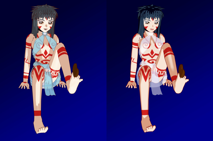 1girls 3d bodypaint feet female female_only highres neo_ranga polygon solo yuuhi_shimabara