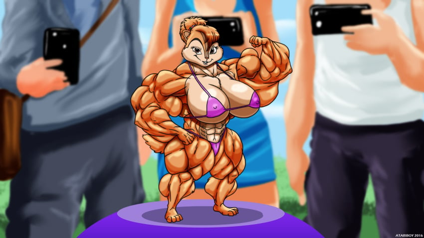 abs alvin_and_the_chipmunks atariboy biceps big_breasts big_muscles bikini breasts brittany_miller female huge_breasts huge_muscles large_breasts large_muscles muscles muscular muscular_arms muscular_female muscular_legs muscular_thighs wtf