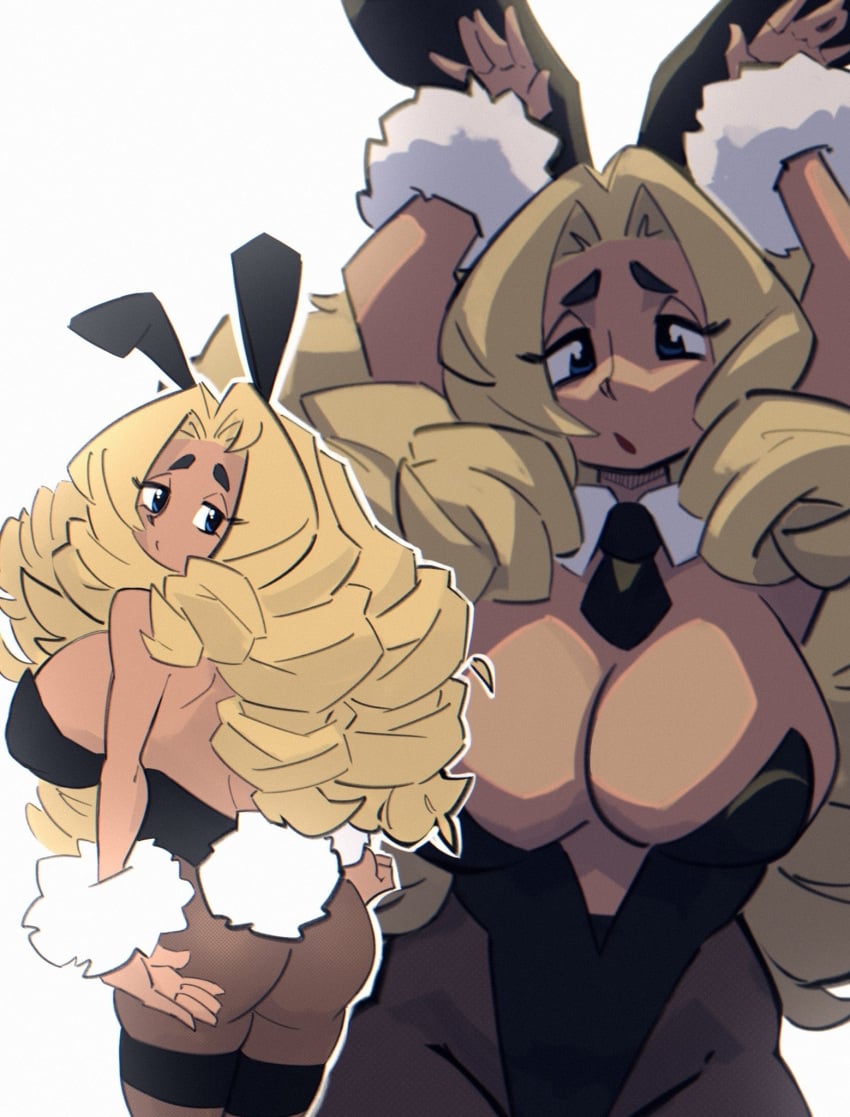 1girls big_ass big_breasts big_hips blonde_hair blue_eyes bunny_costume bunny_ear bunny_ears bunny_girl bunny_pose bunny_suit bunny_tail bunnysuit kap_o maria_(kap_o) oc original original_character pose posing tagme