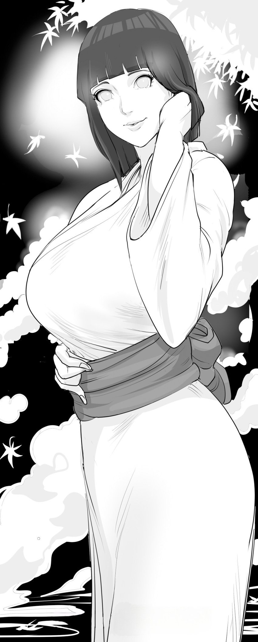 1girls asian asian_bimbo asian_female big_breasts black_and_white black_hair bob_cut boruto:_naruto_next_generations edit edited female hi_res highres hinata_hyuuga hourglass_figure hyuuga_hinata kimono looking_at_viewer milf naruto naruto_shippuden paag raikage_art short_hair tagme white_eyes