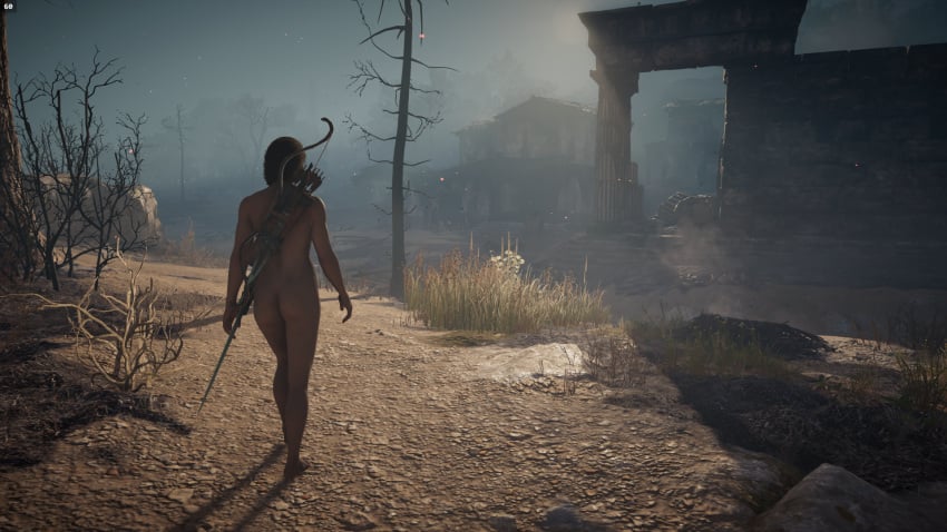 1girls 3d artistic_nude assassin's_creed_(series) assassin's_creed_odyssey casual completely_nude completely_nude_female female human kassandra mod nude nude_edit nude_female nude_filter nude_mod nudist pale_skin tactical_nudity weapon