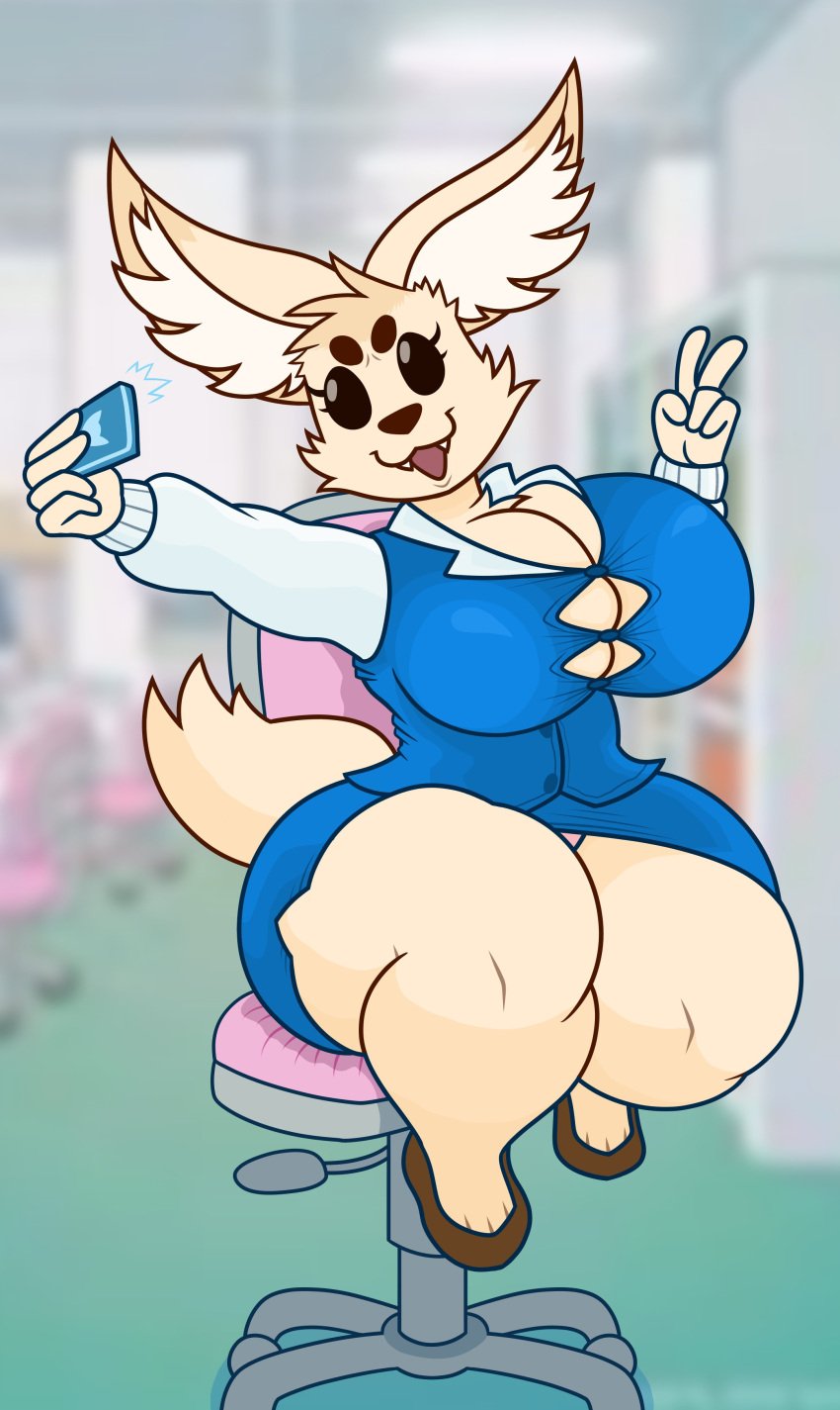 aggressive_retsuko aggretsuko big_breasts breasts dapper_little_arts female fenneko furry huge_breasts sanrio tagme thick_thighs wide_hips