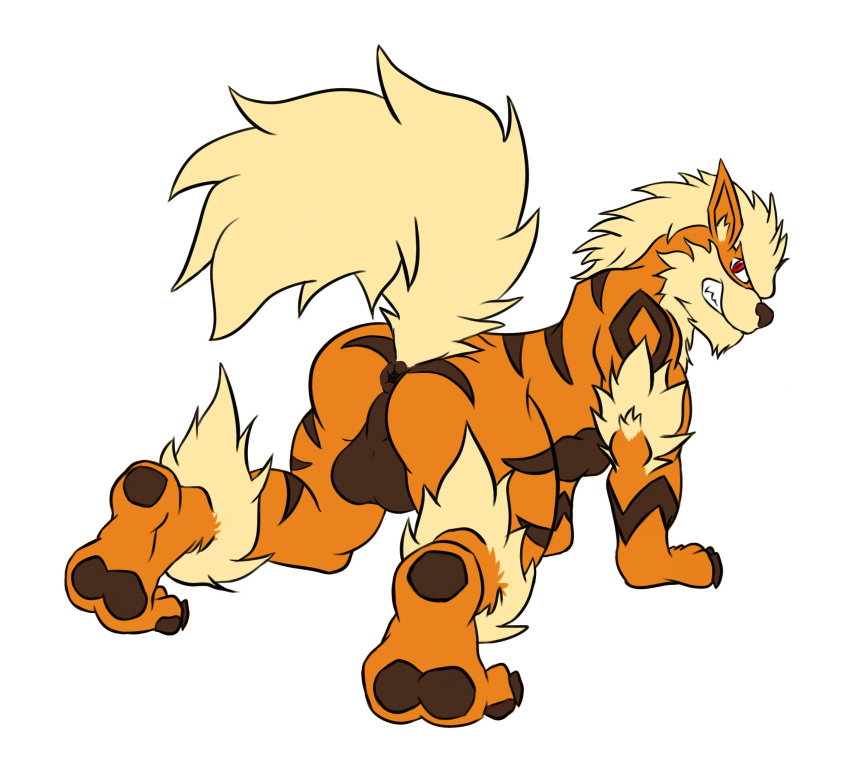 anthro arcanine ass balls color flat fur furry kisahhk8 looking_at_viewer male male_only nintendo on_all_fours paw pokemon pokemon_(species) solo tagme video_games