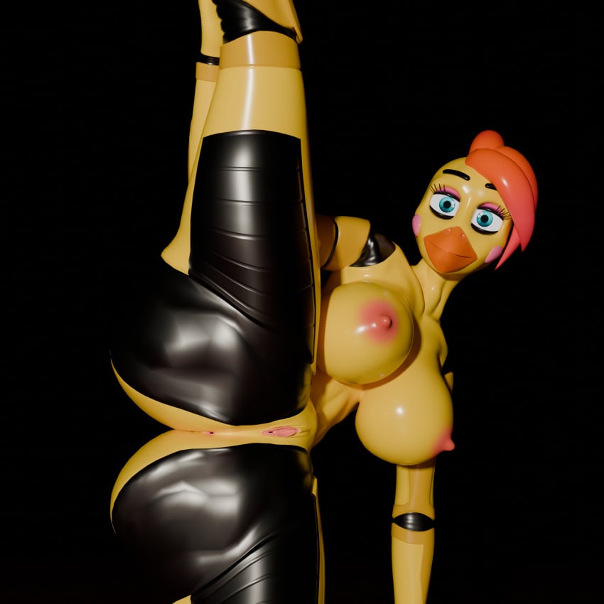 3d_(artwork) animatronic anthro avian bird breasts chicken digital_media_(artwork) female five_nights_at_freddy's five_nights_at_freddy's_2 freekiller galliform gallus_(genus) genitals hi_res machine phasianid presenting presenting_pussy pussy robot sagging_breasts scottgames solo toy_chica_(fnaf) toy_chica_(psychojohn2)