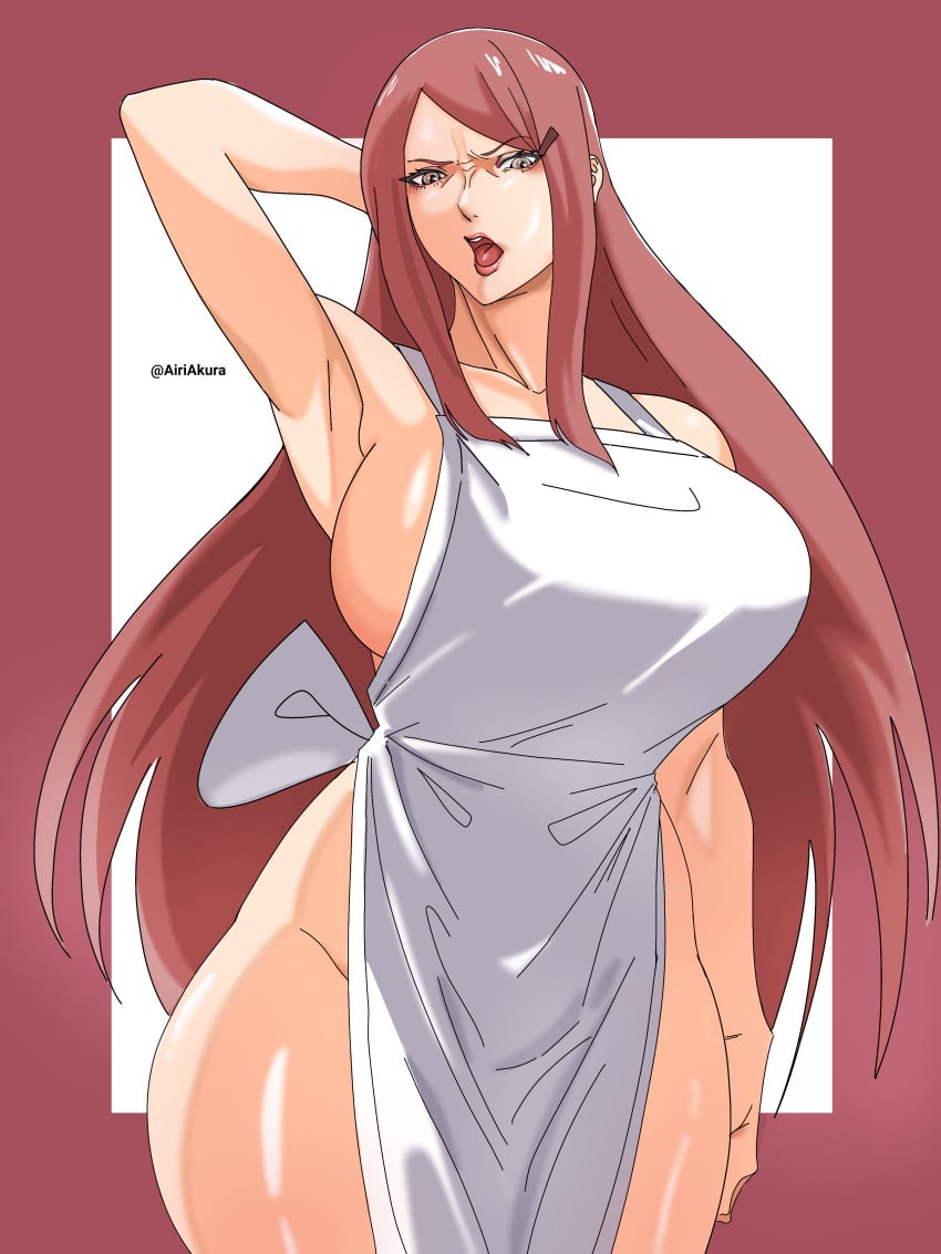 1girls absurd_res absurdres airi_akura almost_naked amazon angry angry_expression angry_face apron apron_only armpit_crease armpit_fetish armpits arms_behind_head arms_up bare_arms bare_legs bare_shoulders bare_thighs big_breasts blue_eyes breasts breasts_bigger_than_head breasts_out busty child_bearing_hips cleavage curvaceous curves curvy curvy_body curvy_female curvy_figure curvy_hips exposed_breasts female female_focus female_only hairclip hi_res high_resolution highres hips hourglass_figure kushina_uzumaki large_breasts light-skinned_female light_skin lips lipstick long_hair looking_at_viewer looking_down makeup mature mature_female milf mommy mommy_kink muscular_thighs naked_apron naruto naruto:_road_to_ninja naruto_(series) naruto_shippuden no_bra no_panties open_mouth pale-skinned_female pale_skin pink_lips pink_lipstick pinup pose posing red_hair shounen_jump shueisha sideboob solo solo_female solo_focus standing thick_thighs thighs thunder_thighs tongue uzumaki_kushina very_high_resolution very_long_hair voluptuous voluptuous_female wavy_hair weekly_shonen_jump wide_hips