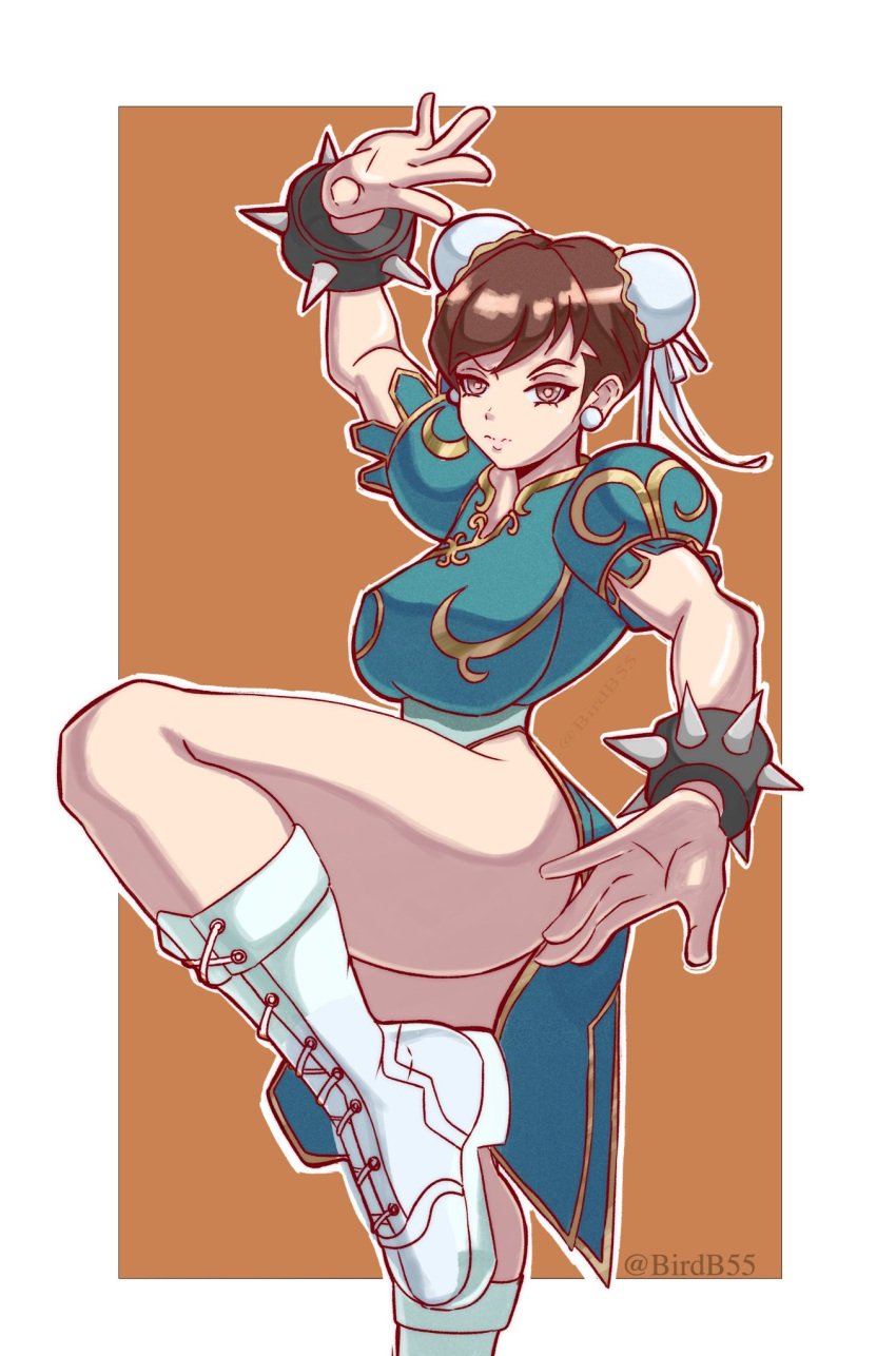 1female 1girls alternate_version_available ass big_ass big_breasts birdb55 bracelet bracelets breasts chun-li chun-li_(fortnite) clothed clothed_female clothed_version clothing female female_only fortnite fully_clothed fully_clothed_female hair_ornament leg_up looking_at_viewer no_panties pose posing sfw shiny shiny_hair solo solo_female street_fighter thick thick_ass thick_thighs thighs upskirt voluptuous voluptuous_female wide_hips