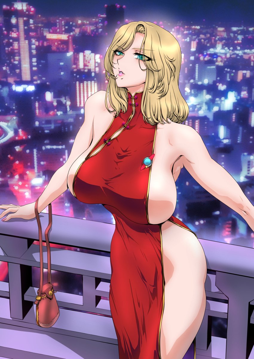 1girls against_surface against_wall amazon asian asian_clothing asian_dress balcony bare_arms bare_legs bare_shoulders bare_thighs beauty_mark beltorchika_irma big_breasts bimbo blonde_hair blue_eyes busty chinese_clothes chinese_dress cleavage dress eyelashes eyeshadow female female_focus female_only gundam handbag hi_res high_resolution highres hips large_breasts leaning_back lips lipstick long_dress looking_at_viewer makeup mature mature_female milf mobile_suit_gundam muscular_thighs nail_polish narrowed_eyes no_bra painted_nails pink_lips pink_lipstick pink_nail_polish pink_nails pinup pose posing sideboob skimpy skimpy_clothes skimpy_dress solo solo_female solo_focus standing thick_thighs thighs very_high_resolution voluptuous voluptuous_female wide_hips yuri-ai zeta_gundam