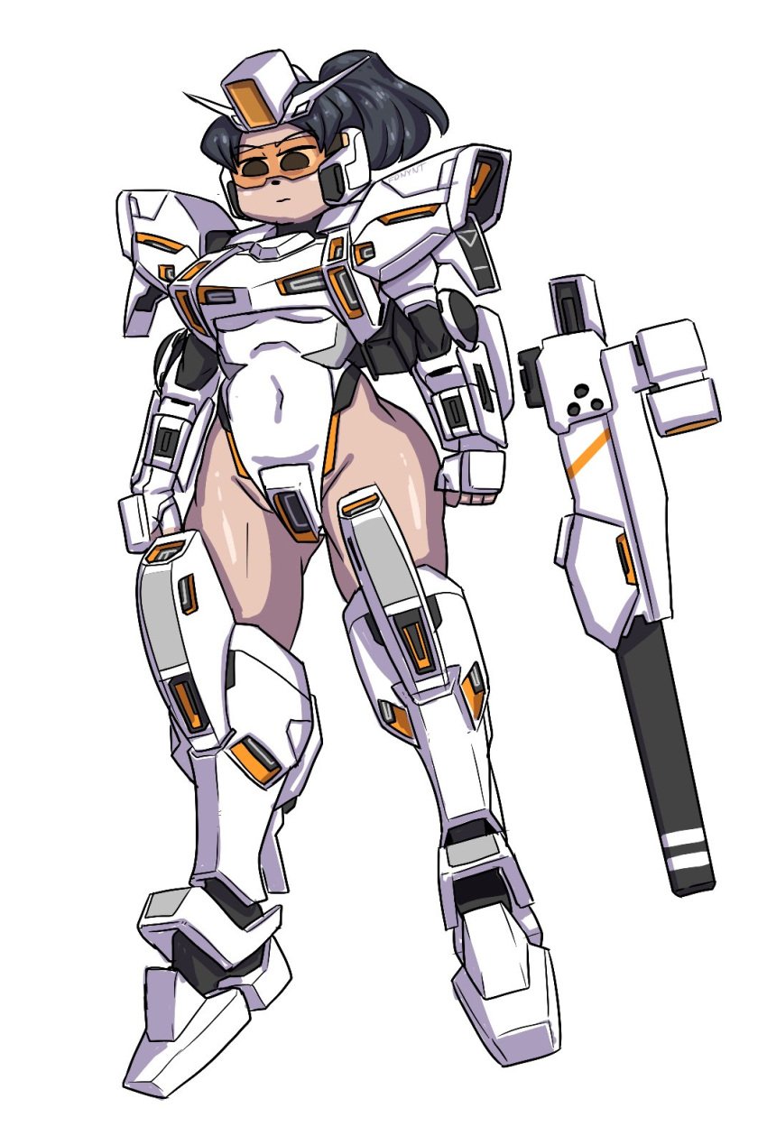 2024 armor armored_boots armored_female armored_gloves boots fdnynt gloves gun gundam helmet leotard mecha personification robot robot_girl robot_humanoid sci-fi tagme