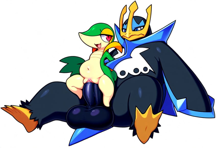 2025 ai_generated anthro balls blue_eyes chair_position clitoris duo empoleon erection female female_on_top female_penetrated feral generation_4_pokemon generation_5_pokemon genitals hellsonger hi_res interspecies larger_male male male/female male_on_bottom male_penetrating male_penetrating_female navel nintendo nude on_bottom on_top open_mouth penetration penile penile_penetration penis penis_in_pussy pokemon pokemon_(species) pussy red_eyes reptile reverse_cowgirl_position scalie sex simple_background size_difference smaller_female smaller_penetrated smile snivy spread_legs spreading stomach_bulge vaginal_penetration white_background