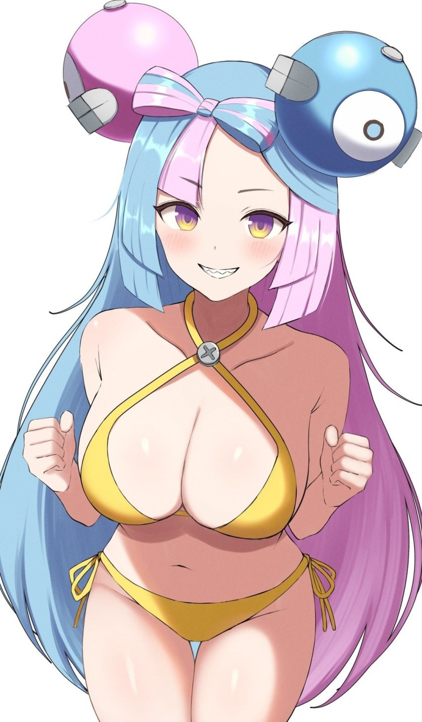 1girls bare_armpits bare_arms bare_belly bare_chest bare_hands bare_hips bare_legs bare_midriff bare_navel bare_shoulders bare_skin bare_thighs belly belly_button bikini bikini_bottom bikini_only bikini_top blue_hair blue_hair_female blush blush_face blush_lines blushed_face blushing_at_viewer blushing_face blushing_female breasts busty busty_female busty_girl cleavage collarbone curvaceous curvaceous_body curvaceous_female curvaceous_figure curvaceous_hips curvaceous_thighs curvy curvy_body curvy_female curvy_figure curvy_hips curvy_thighs dot_nose elbows exposed_armpits exposed_arms exposed_belly exposed_chest exposed_hips exposed_legs exposed_midriff exposed_navel exposed_shoulders exposed_skin exposed_thighs fair_skin female female_focus female_naked female_only fingernails fingers grin groin hair_ornament hair_ornaments half_naked half_nude high_resolution highres hourglass_figure iono_(pokemon) large_breasts lean_body lean_figure legs light-skined_female light-skinned light-skinned_female light_skin light_skin_female light_skinned light_skinned_female lips long_hair looking_at_viewer magnemite midriff multicolored_hair naked naked_female naked_woman narrow_waist navel nude nude_female nudity parted_bangs parted_lips partially_naked pink_hair pink_hair_female pokemon pokemon_sv semi_nude shiny_breasts shiny_hair shiny_legs shiny_skin shiny_thighs shoulders simple_background slender_body slender_waist slim_girl slim_waist smile smiley_face smiling smiling_at_viewer smooth_skin solo standing string_bikini surippa1010 swimsuit swimwear thick_thighs thighs thin_waist upper_body v-line very_long_hair white_background wide_hips yellow_bikini yellow_bikini_bottom yellow_bikini_only yellow_bikini_top yellow_string_bikini yellow_swimsuit yellow_swimwear