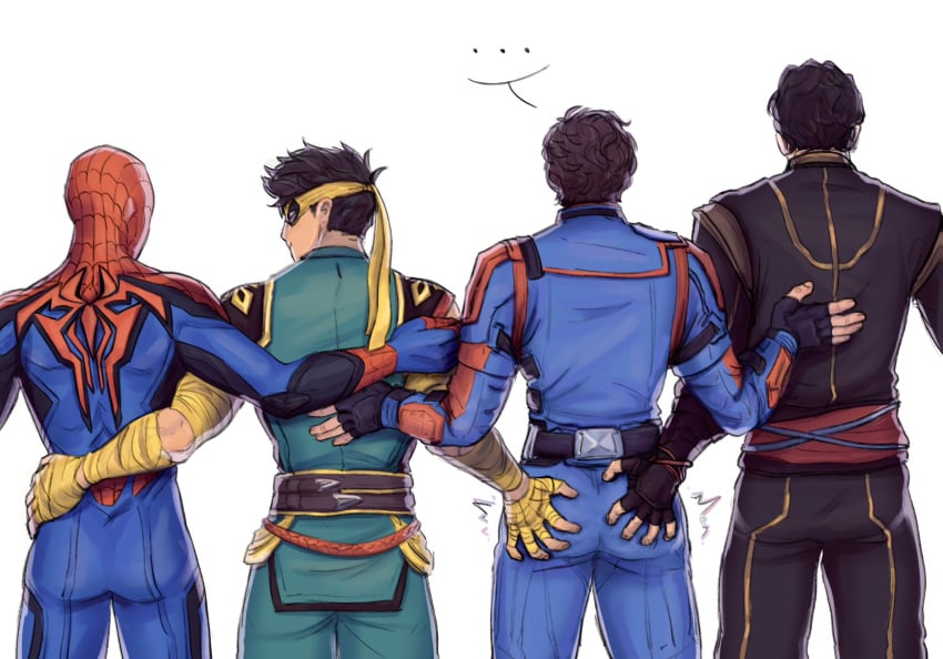 ... 4boys ass ass_focus ass_grab big_ass doctor_strange doctor_strange_(marvel_rivals) funny groping groping_ass guardians_of_the_galaxy holding iron_fist iron_fist_(marvel_rivals) male male_only marvel marvel_rivals melondeezp peter_quill spider-man spider-man_(marvel_rivals) starlord starlord_(marvel_rivals)