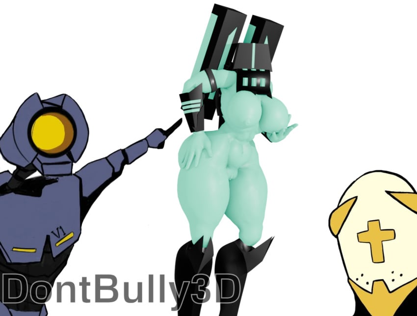 3d 3d_model armor armored_female big_ass big_breasts big_butt blender blender_(artwork) blender_(software) busty_female dont_bully_(artist) faceless_female funny gabriel_(ultrakill) glowing_body green_skin large_breasts meme mindflayer_(ultrakill) model_pose pointing pointing_soyjak thick_ass thick_thighs ultrakill v1_(ultrakill)