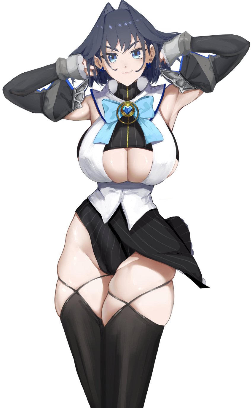 1girls blue_eyes blue_hair boob_window female female_only hololive hololive_english hololive_english_-council- hololive_english_-promise- large_breasts ouro_kronii spicyyrum tagme thick_thighs virtual_youtuber