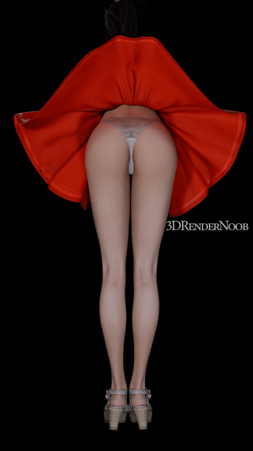 3drendernoob blender_cycles dress final_fantasy final_fantasy_vii final_fantasy_vii_remake lace panties tifa_lockhart upskirt video_game_character