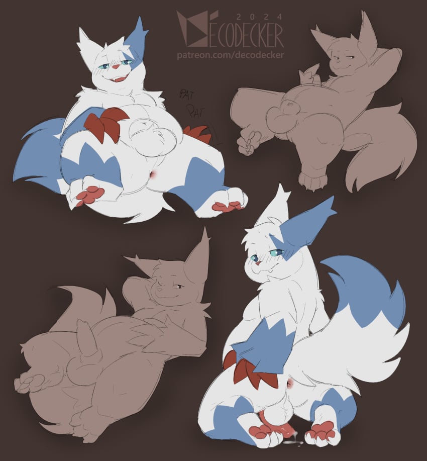 animal_genitalia anthro anus ass balls belly decodecker erection fur generation_3_pokemon genitals hi_res male multiple_images nintendo pawpads penis perineum pokemon pokemon_(species) presenting presenting_anus sheath shiny_pokemon slightly_chubby solo white_body white_fur zangoose