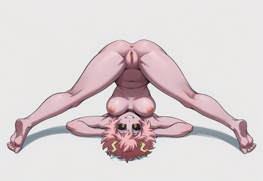 ai_generated anus armpits ashido_mina ass barefoot black_sclera bones breasts buttocks colored_sclera colored_skin completely_nude feet female female_only full_body grey_background grin horns jack-o'_pose kneepits large_breasts legs looking_at_viewer medium_breasts mina_ashido my_hero_academia navel nipples nude perineum pink_hair pink_skin presenting sexy_pose short_hair shounen_jump simple_background smile soles solo spread_legs teen teen_girl teenage teenage_girl teenager thighs toes top-down_bottom-up uncensored upside-down vagina white_background yellow_eyes