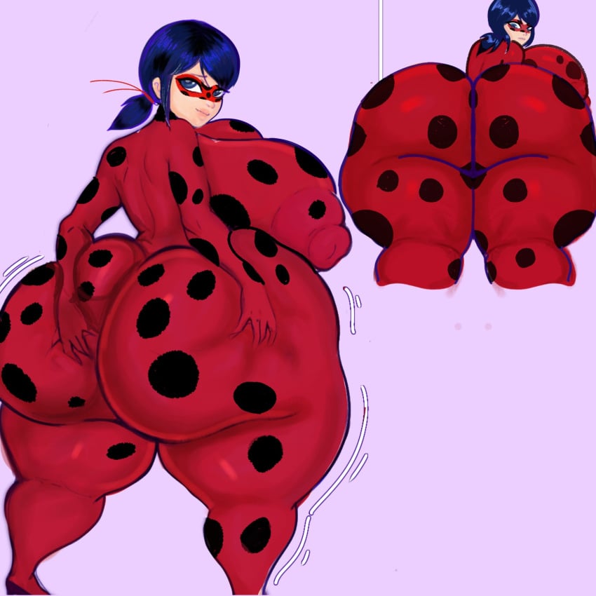 1female 1girls 2d 2d_(artwork) ass bbw big_ass big_breasts blue_eyes blue_hair bodysuit clothed_female domino_mask fat_ass fat_butt female female_only fully_clothed giant_ass giant_breasts huge_ass huge_breasts ladybug_(character) looking_at_viewer looking_back marinette_dupain-cheng miraculous:_tales_of_ladybug_and_cat_noir miraculous_ladybug nipple_bulge pigtails plump_thighs ponkypopa rear_view solo solo_female superheroine tagme thick thick_ass thick_thighs twitter_link wide_hips