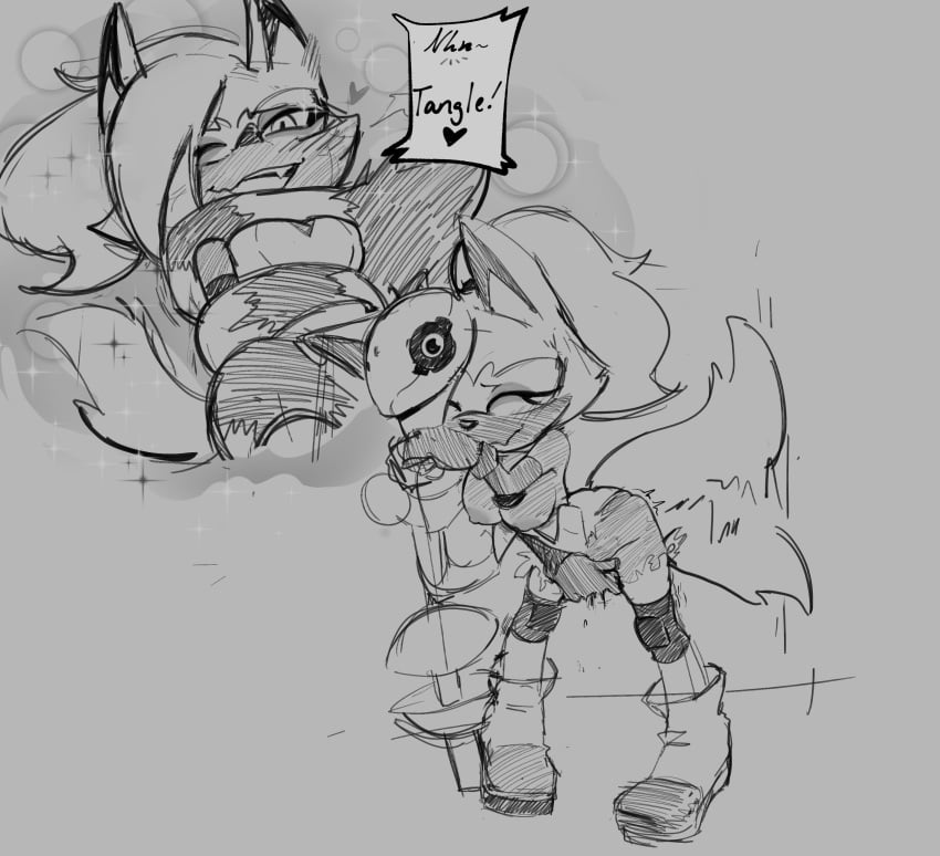 absurd_res anthro armor big_breasts boots breasts canid canine canis clothing daydream duo elbow_pads female female/female finger_fuck fingering fingering_self footwear gun hair headgear helmet hi_res idw_publishing jakku_achoo knee_pads lemur mammal mask masturbation ponytail primate ranged_weapon restrained sega shoes sonic_(series) sonic_the_hedgehog_(comics) sonic_the_hedgehog_(idw) sonic_the_hedgehog_(series) squinted_eyes strepsirrhine tail tail_motion tailwag tangle_the_lemur torn_clothing vaginal_penetration weapon whisper_the_wolf wolf