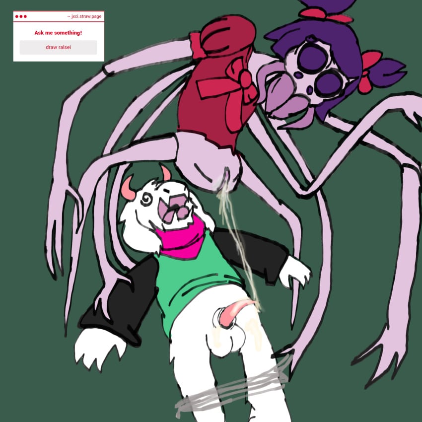 cum_in_pussy deltarune holy_shit_what_the_hell jxci muffet nightmare_waifu pink_horns ralsei ralsei_with_white_fur raped_by_monster self_upload sheath spider spiderweb strawpage_request unconscious undertale