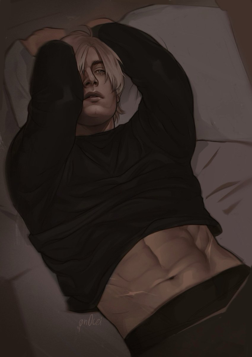 abs exposed_torso leon_kennedy male male_only resident_evil scars