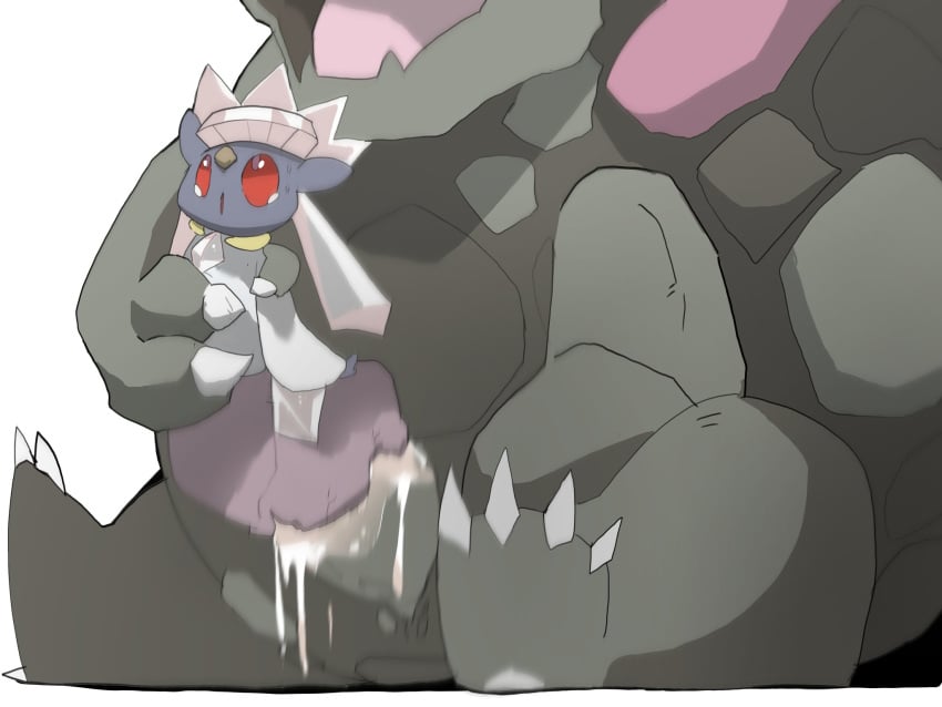 animate_inanimate anthro cervikalova coalossal crying crying_with_eyes_open crystal cum cum_in_pussy cum_inside diancie dominant_male eyes_rolling_back fleshlight_position heart heart-shaped_pupils hi_res huge_cock looking_pleasured open_mouth penis pokemon pokemon_(species) pussy pussy_juice rock size_difference sweat tears