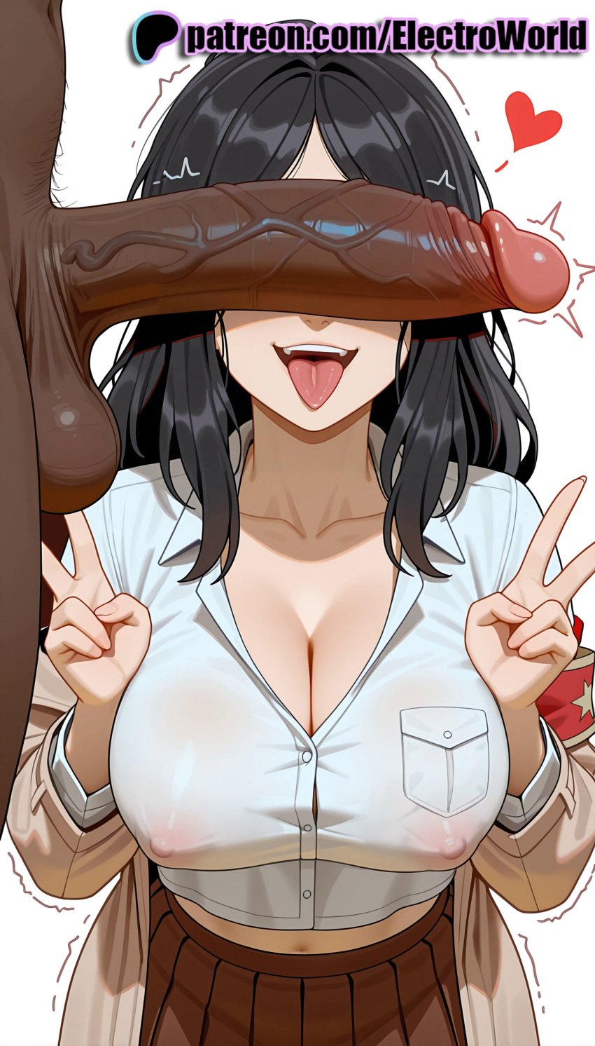1boy 1girls 2025 ai_generated artist_name attack_on_titan balls bar_censor big_breasts big_chest black_hair breasts brown_skirt bust busty chest clothed_female_nude_male cock covered_nipples cum dark-skinned_male dark_skin dick double_v electroworld erection female head_out_of_frame hi_res high_quality high_resolution highres huge_cock interracial large_breasts large_penis large_testicles looking_at_penis male male_pubic_hair mosaic_censoring motion_lines patreon patreon_username penis penis_awe penis_on_face pieck_finger precum pubic_hair see-through shingeki_no_kyojin shirt skirt solo_focus stable_diffusion straight testicles tongue tongue_out transparent_background trembling twitching_penis uncensored v veins veiny_penis w watermark wet wet_clothes wet_shirt