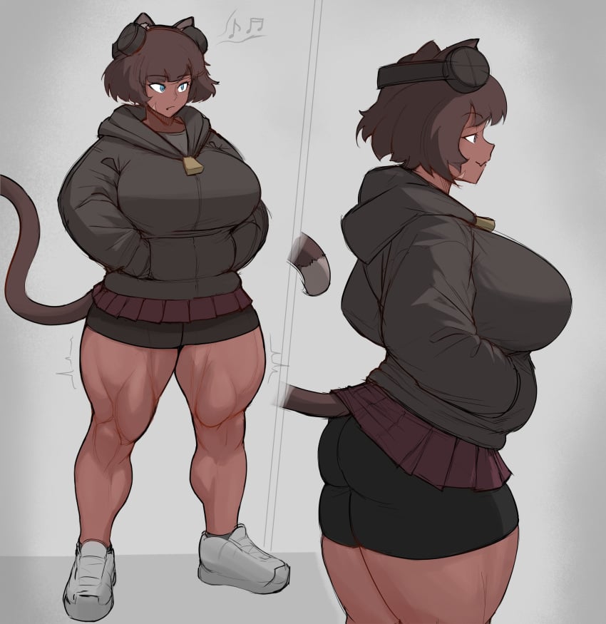 1girls 2d 2d_(artwork) abs athletic athletic_female biceps big_breasts blue_eyes blue_eyes_female breasts brown_hair brown_hair_female cat_girl catgirl clothed clothed_female comic dark-skinned_female dark_skin female female_focus female_only large_boobs large_breasts looking_at_viewer muscular muscular_female oc original original_character talking_to_offscreen talking_to_viewer toned toned_female zeph505