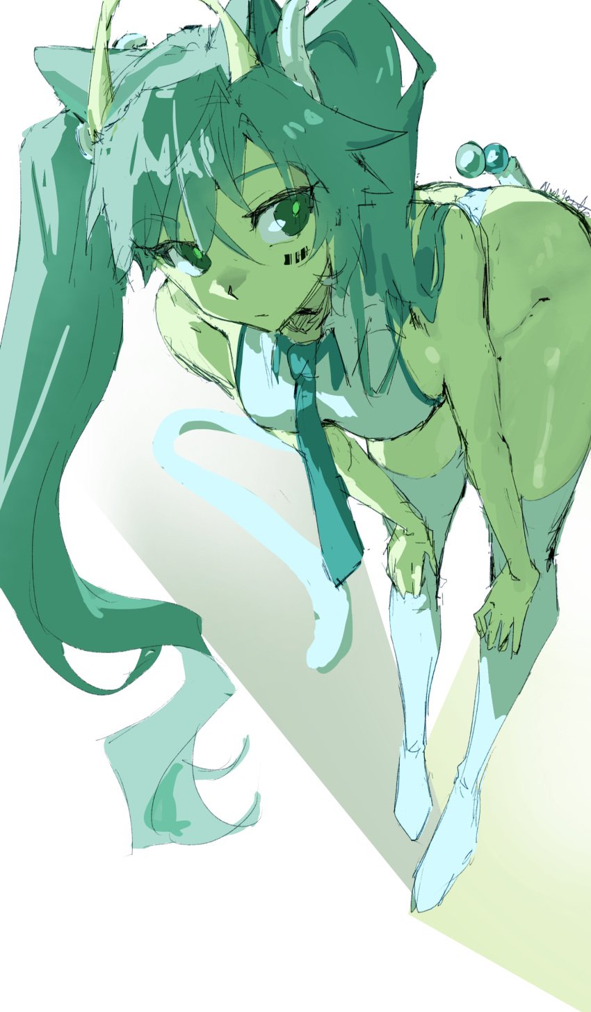 ass female glorpi_miku_(dyarikku) hatsune_miku iv_tube leotard sketch thighhighs thighs vocaloid