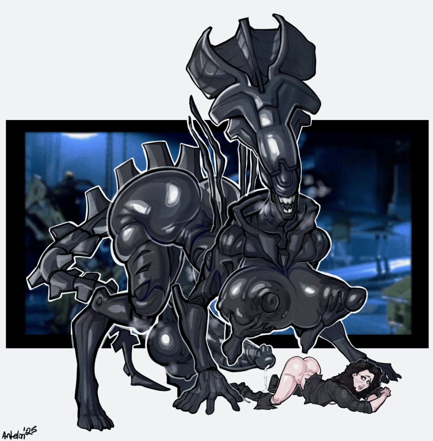 alien alien_(franchise) alien_girl antelonn ellen_ripley female futa_on_female futanari monster monster_futa monster_girl xenomorph xenomorph_queen