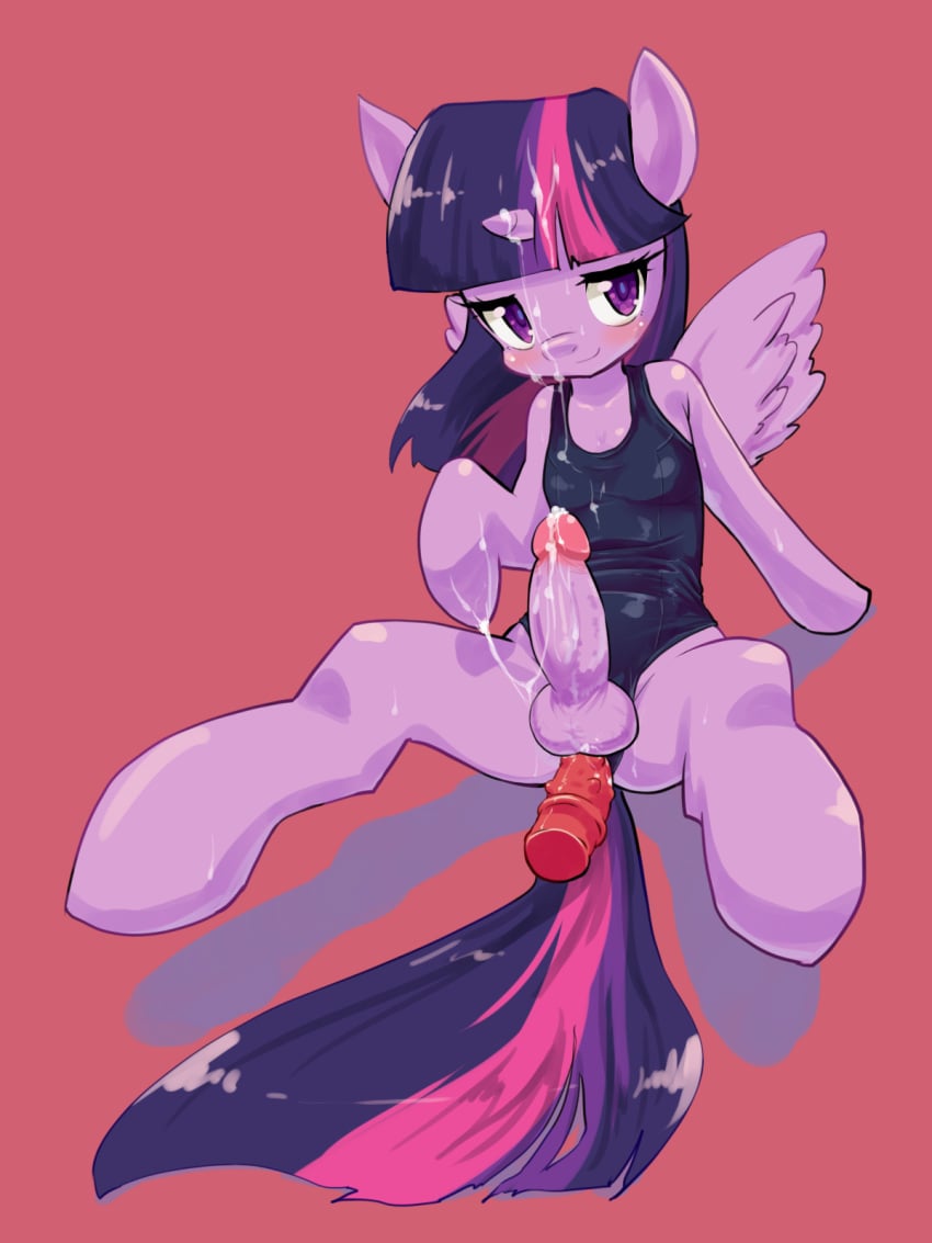 2015 alicorn anthro balls blush clothing cum cum_in_hair cum_on_face cum_on_horn cum_on_self dickgirl dildo equine friendship_is_magic hair hooves horn insertion intersex long_hair looking_at_viewer mammal my_little_pony penetration penis plain_background purple_body purple_eyes sex_toy siangian smile solo spread_legs spreading sweat swimsuit twilight_sparkle_(mlp) wings