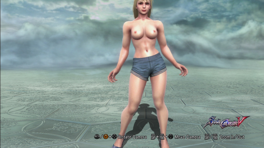 3d blonde_hair elysium female long_hair milf nipples sophitia_alexandra soul_calibur soul_calibur_v topless