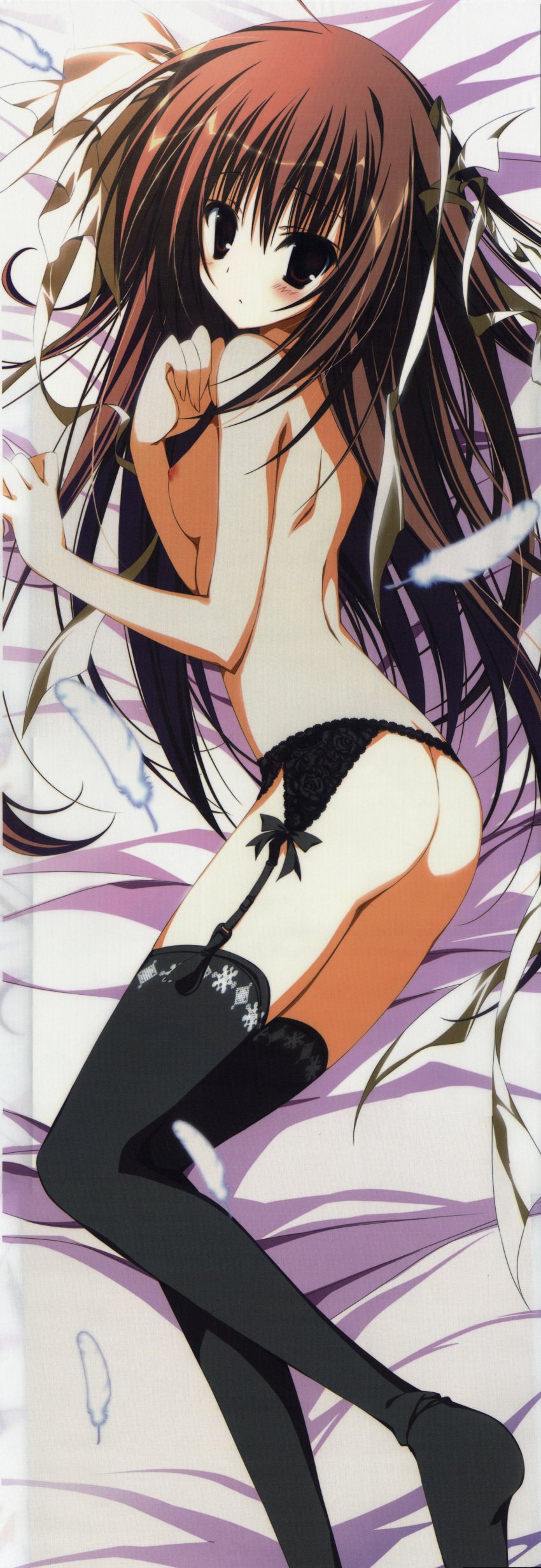 absurdres ass dakimakura female garter_belt hasegawa_isaac_izumi_mercedes_jakoko highres inugami_kira long_image makura nipples nopan supreme_candy tall_image thighhighs topless