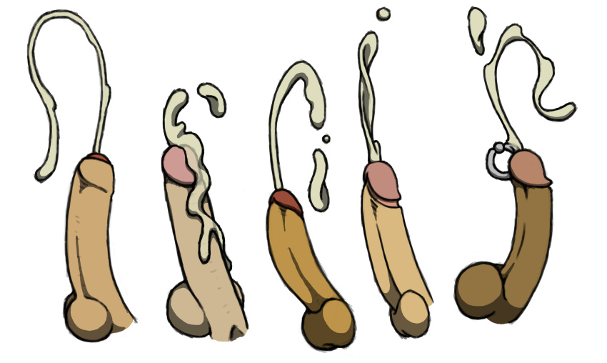 5boys absurdres anatomy balls ballsack cum cumshot disembodied_penises ejaculation erection foreskin fully_retracted_foreskin glans highres intact jomela male male_only multiple_penises partial_male partially_retracted_foreskin penis penis_focus piercing prince_albert_piercing retracted_foreskin scrotum smooth_penis testicles uncut