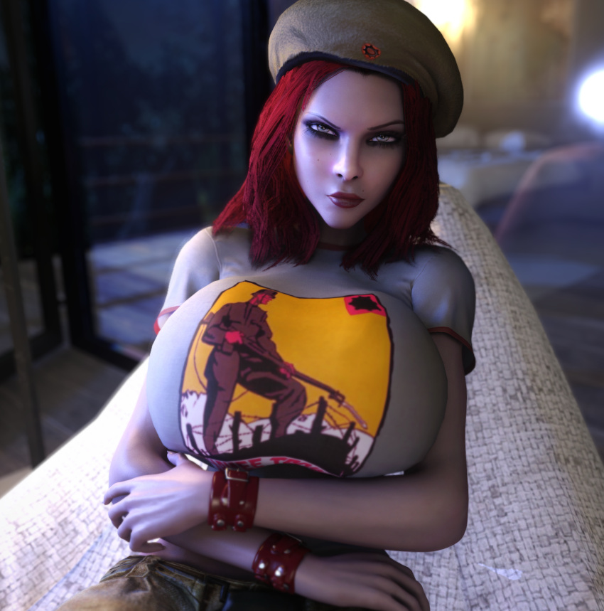 1girls 3d 3d_(artwork) 3d_model alternate_breast_size beret breasts_bigger_than_head brujah clothed clothed_female damsel_(vtmb) female female_only female_solo gigantic_breasts hat hourglass_figure huge_breasts looking_at_viewer moon pants red_eyes shoes sitting sneakers solo solo_female vaako vampire vampire_girl vampire_the_masquerade vampire_the_masquerade_bloodlines wide_hips world_of_darkness