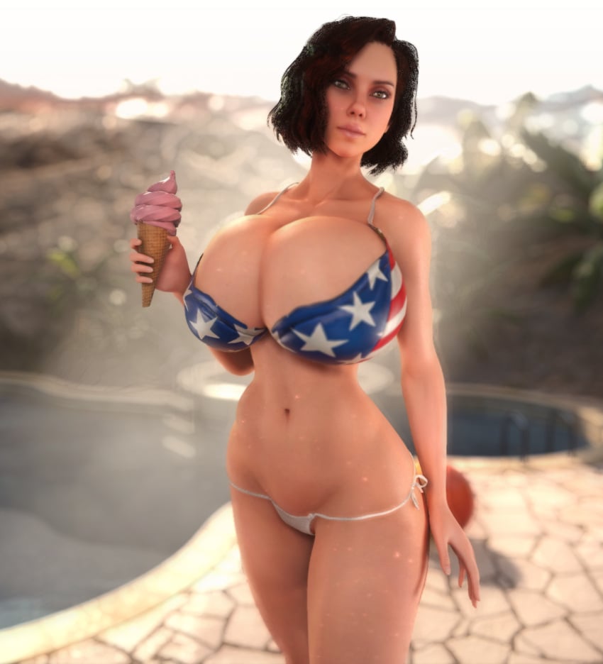 1girls 3d 3d_(artwork) 4th_of_july alternate_breast_size american_flag_bikini ass avengers big_ass big_breasts bikini bikini_bottom bikini_top black_widow_(marvel) breasts breasts_bigger_than_head bust busty cleavage curvaceous curvy curvy_figure female female_focus female_only female_solo gigantic_breasts green_eyes hero heroine high_resolution highres hips hourglass_figure huge_ass huge_breasts human human_female human_only ice_cream large_ass large_breasts legs light-skinned_female light_skin looking_at_viewer marvel marvel_comics mature mature_female natasha_romanoff pool poolside red_hair slim_waist solo solo_female thick thick_hips thick_legs thick_thighs thighs top_heavy top_heavy_breasts vaako voluptuous wide_hips