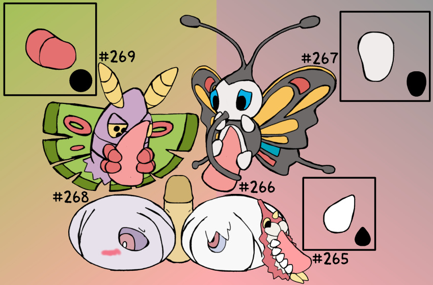 ambiguous_gender beautifly cascoon dustox erection feet feral foot_fetish foot_play footjob generation_3_pokemon genitals hi_res id_number male nintendo number penis pokemon pokemon_(species) secretsableye sex silcoon simple_background tapering_penis text wings wurmple