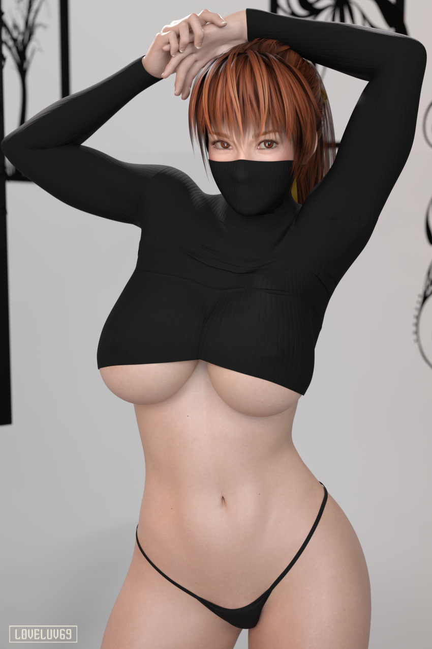 3d big_breasts breasts busty dead_or_alive female female_focus female_only hourglass_figure kasumi_(doa) long_hair loveluv69 red_hair tagme wide_hips