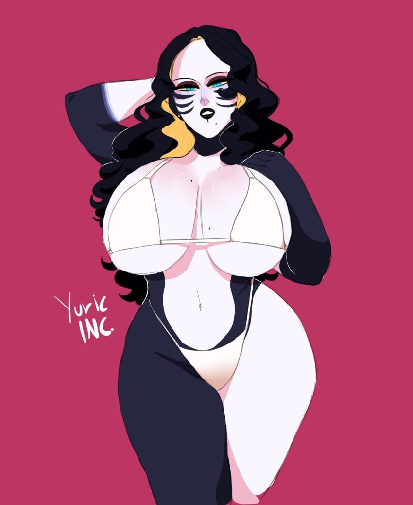 alternate_body_type big_breasts black_hair bra huge_breasts hyper_breasts large_ass lucaslife_(yuric_inc) panties silvia_(yuric_inc) underwear white_skin yuric_inc