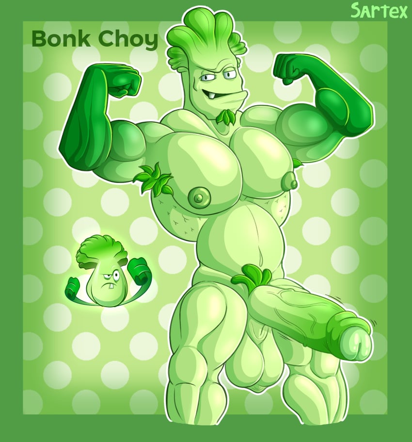 2024 absurd_res anthro balls beard big_balls big_penis bonk_choy_(pvz) digital_drawing_(artwork) digital_media_(artwork) electronic_arts elemental_creature elemental_humanoid erection facial_hair flexing flora_fauna genitals glans goatee green_body green_glans green_nipples hi_res huge_balls huge_cock humanoid large_penis leaf long_penis looking_at_viewer male male_only muscular muscular_arms muscular_humanoid muscular_legs muscular_male navel nipples nude pecs penis plant plant_humanoid plants_vs._zombies plants_vs_zombies plants_vs_zombies_2:_it's_about_time popcap_games reference_image saggy_balls sartex signature simple_background solo spread_legs spreading teeth testicles_clench text veiny_testicles