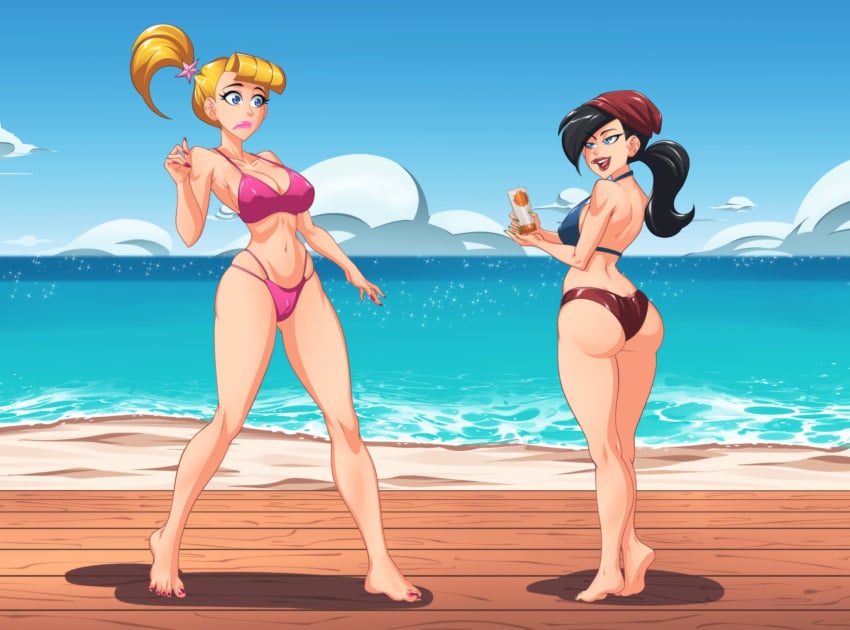 2girls ass big_ass big_breasts breasts bust busty chest crossover curvaceous curvy curvy_figure dani_phantom danny_phantom digital_media_(artwork) female female_focus hips hourglass_figure huge_ass huge_breasts killer_lotion large_ass large_breasts legs light-skinned_female light_skin lotion mature mature_female nickelodeon omiiverse slim_waist the_fairly_oddparents thick thick_hips thick_legs thick_thighs thighs veronica_star voluptuous waist wide_hips