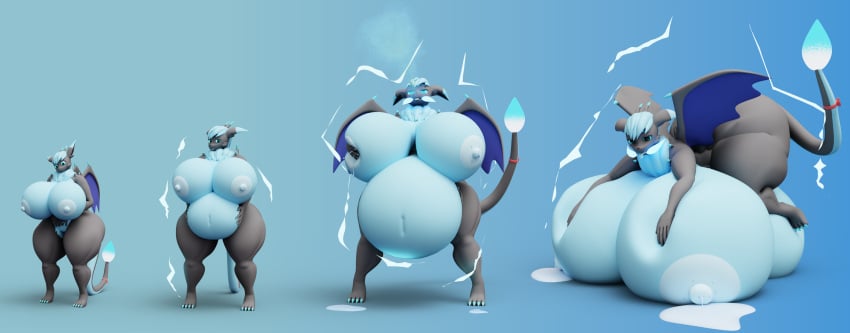 3d_(artwork) absurd_res anthro areola ass belly belly_expansion belly_squish blender_(artwork) blue_eyes breast_expansion breast_squish breasts breath_powers butt_expansion charizard claws darkdraketom digital_media_(artwork) eeveelution electricity elemental_manipulation expansion female fire fire_breathing fire_manipulation fusion generation_1_pokemon growth growth_sequence hand_on_belly hand_on_breast hi_res hybrid jolteon leaking milk navel nintendo non-mammal_breasts nude pokemon pokemon_(species) pregnant resting_on_belly resting_on_breast sequence simple_background size_transformation solo squish transformation wings