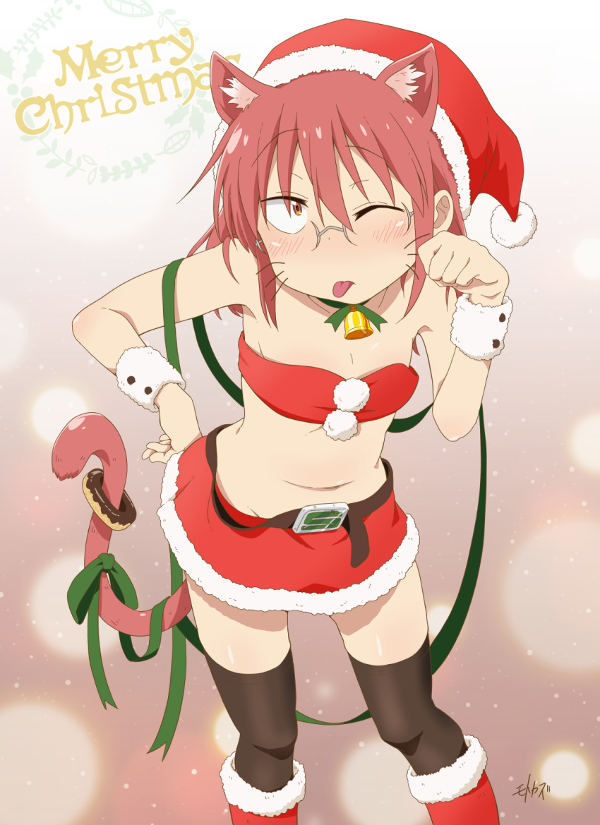 christmas cute female_only flat_chest kobayashi looking_at_viewer miss_kobayashi's_dragon_maid motokazu95 tagme