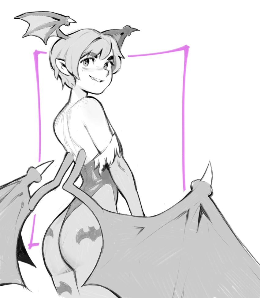 ass darkstalkers demon demon_girl drawn effyneprin leotard lilith_aensland lithe sineprin slender slender_body source succubus thin thin_waist thong thong_leotard wedgie wings