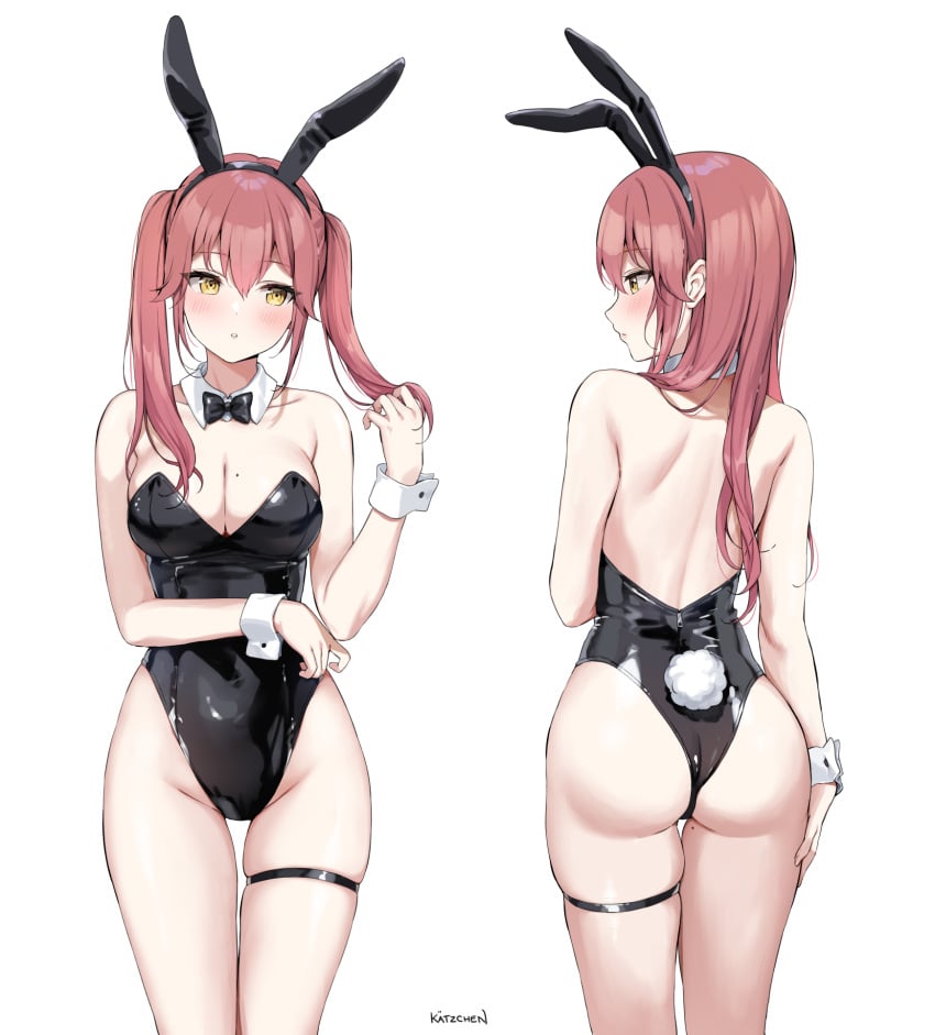 1girls absurd_res absurdres ass ass ass_cleavage back bare_arms bare_ass bare_back bare_butt bare_chest bare_hands bare_hips bare_legs bare_shoulders bare_skin bare_thighs belly belly_button black_bowtie black_bunny_ears black_bunnygirl_costume black_bunnysuit black_hairband black_thighband bowtie breasts bunny_ears bunny_tail bunnygirl bunnygirl_outfit butt_crack butt_crack_outline cleavage collar collarbone curvy curvy_ass curvy_body curvy_female curvy_figure curvy_hips curvy_thighs dot_nose elbows exposed exposed_arms exposed_ass exposed_back exposed_butt exposed_legs exposed_shoulders exposed_thighs female female_focus female_only fingernails fingers groin hair_between_eyes hairband half_naked hand_on_leg hand_on_own_leg hand_on_own_thigh hand_on_thigh hand_up high_resolution highres hourglass_figure kaetzchen legs light-skinned_female light_skin liliya_(kaetzchen) lips long_hair medium_breasts mole mole_on_breast naked naked_female navel nude nude_female original original_art original_artwork original_character parted_lips pussy red_hair red_hair_female shoulders simple_background slender_body slender_waist slim_girl slim_waist solo standing stroking_hair thick_ass thick_thighs thigh_gap thighband thighs thin_waist twintails twintails_(hairstyle) upper_body v-line white_background white_collar white_wrist_cuffs wide_hips wrist_cuffs yellow_eyes yellow_eyes_female