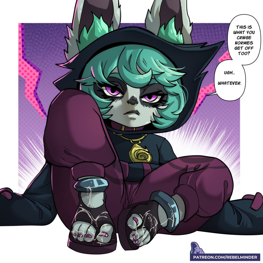 cum_on_feet feet female foot_fetish foot_worship furry league_of_legends rebelminder vex_(league_of_legends) yordle