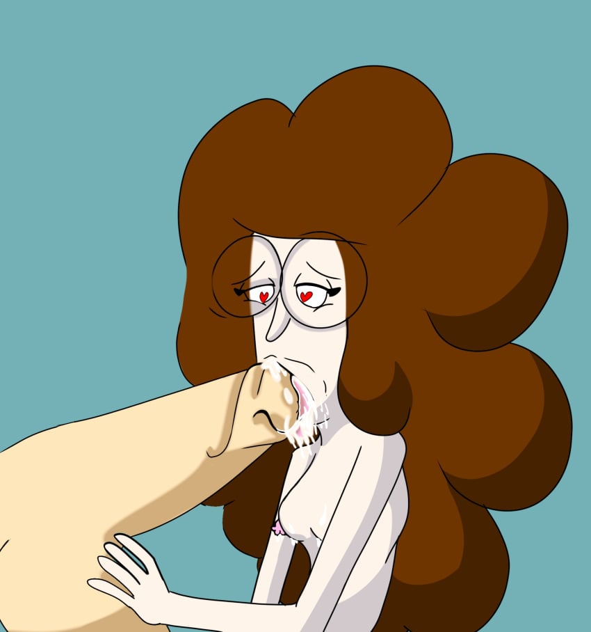 big_dick big_penis blowjob breasts breasts_out brown_hair caritxxx cartoon cartoon_network clarence cum cum_in_mouth cum_in_tongue fellatio female glasses heart_eyes long_hair male_focus melanie_baker nipples penis pink_nipples small_boobs small_tits tongue tongue_out white_body white_skin