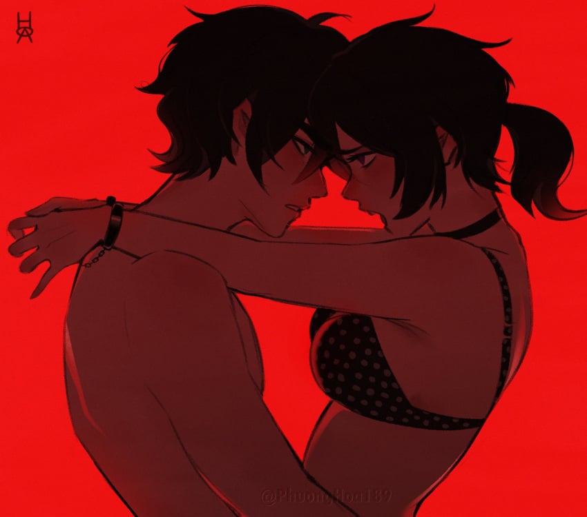 1boy 1girls 2d andrew_graves ashley_graves black_hair bra brother_and_sister choker cuffs eye_contact female green_eyes handcuffed handcuffs implied_sex incest male passionate phuonghoa198 pink_eyes polka_dot polka_dot_bra ponytail siblings straight the_coffin_of_andy_and_leyley